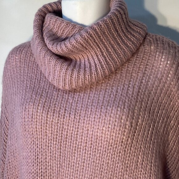 Mustard Seed SZ S Lilac soft slouchy boxy oversized cowl neck sweater - Picture 2 of 7
